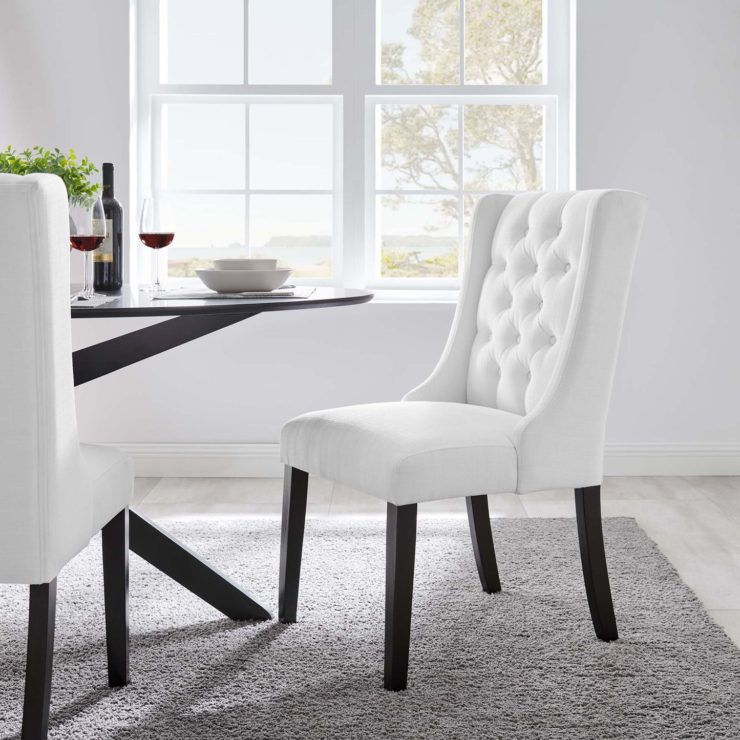 Baronet Button Tufted Fabric Dining Chair by Furniture For America