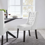 Ellison Button Tufted Fabric Dining Chair in White