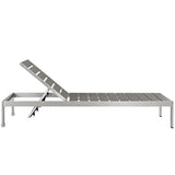 Marlow Outdoor Patio Aluminum Chaise in Silver Gray