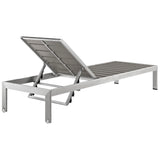 Marlow Outdoor Patio Aluminum Chaise in Silver Gray