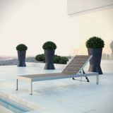 Marlow Outdoor Patio Aluminum Chaise in Silver Gray