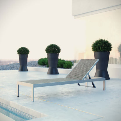 Shore Outdoor Patio Aluminum Rattan Chaise by Furniture for America