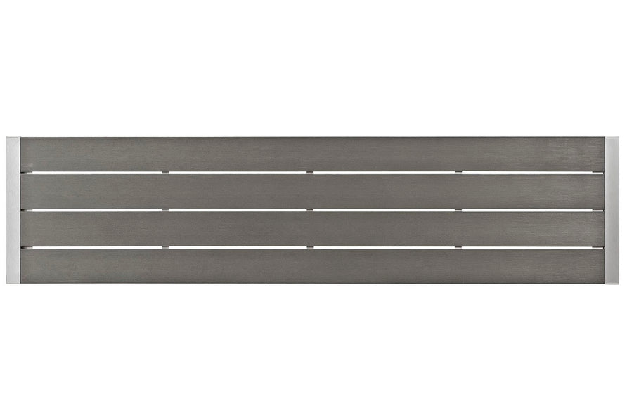 Marlow Outdoor Patio Aluminum Bench in Silver Gray