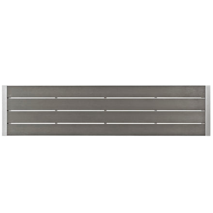 Shore Outdoor Patio Aluminum Bench in Silver Gray