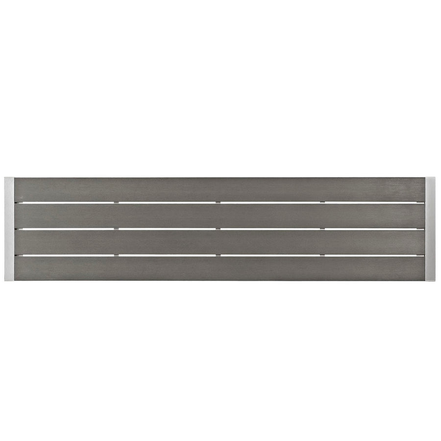 Marlow Outdoor Patio Aluminum Bench in Silver Gray