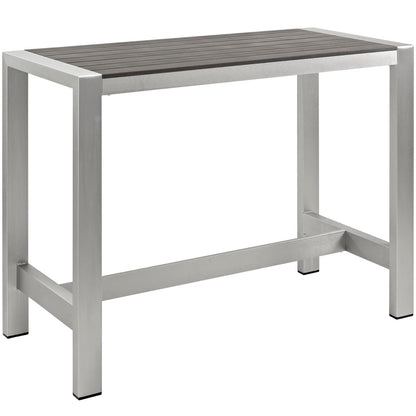 Shore Outdoor Patio Aluminum Rectangle Bar Table by Furniture For America