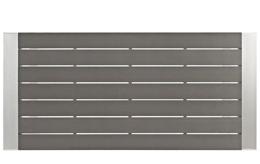 Marlow Outdoor Patio Aluminum Rectangle Bar Table in Silver Gray