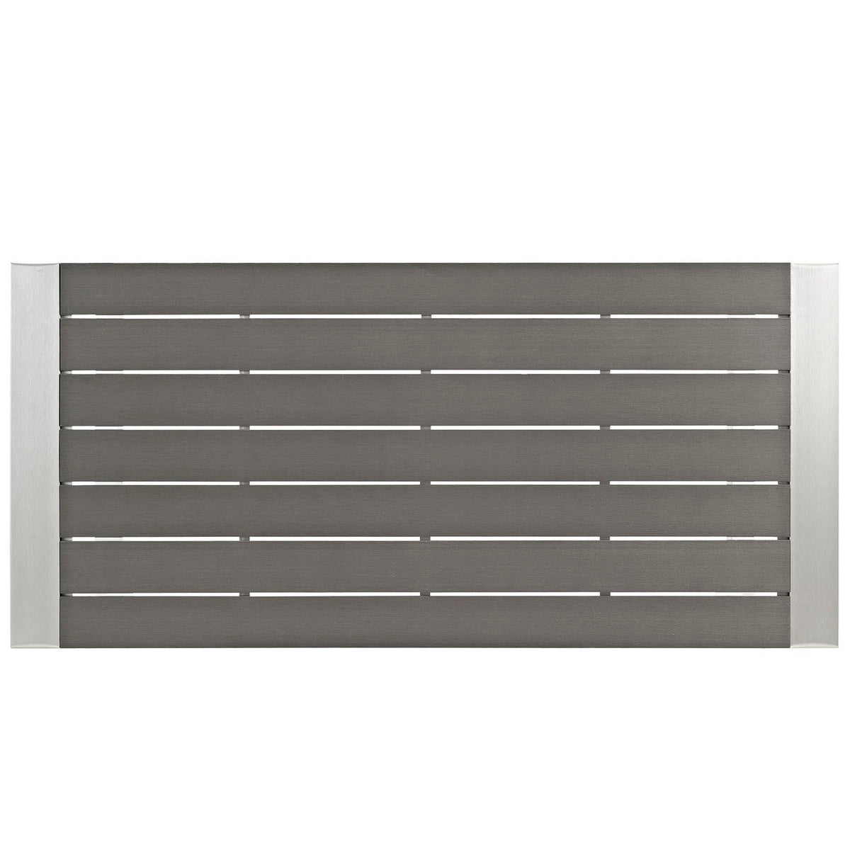 Shore Outdoor Patio Aluminum Rectangle Bar Table in Silver Gray