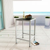 Marlow Outdoor Patio Aluminum Bar Table in Silver Gray