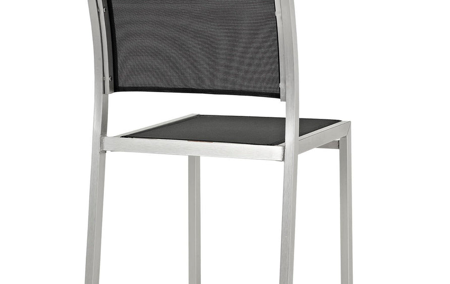 Marlow Outdoor Patio Aluminum Side Chair in Silver Black