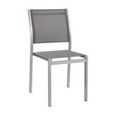 Marlow Outdoor Patio Aluminum Side Chair in Silver Gray