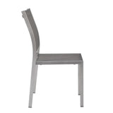 Marlow Outdoor Patio Aluminum Side Chair in Silver Gray