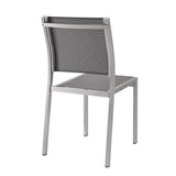 Marlow Outdoor Patio Aluminum Side Chair in Silver Gray