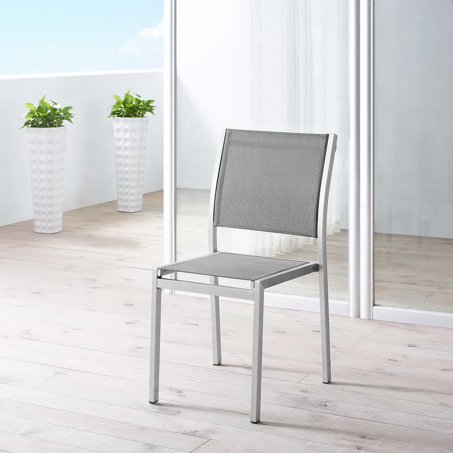 Shore Outdoor Patio Aluminum Side Chair by Furniture For America