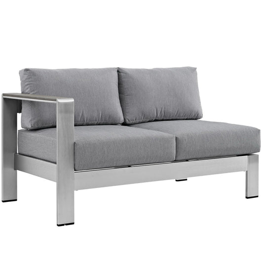Shore Left-Arm Corner Sectional Outdoor Patio Aluminum Loveseat by Furniture for America