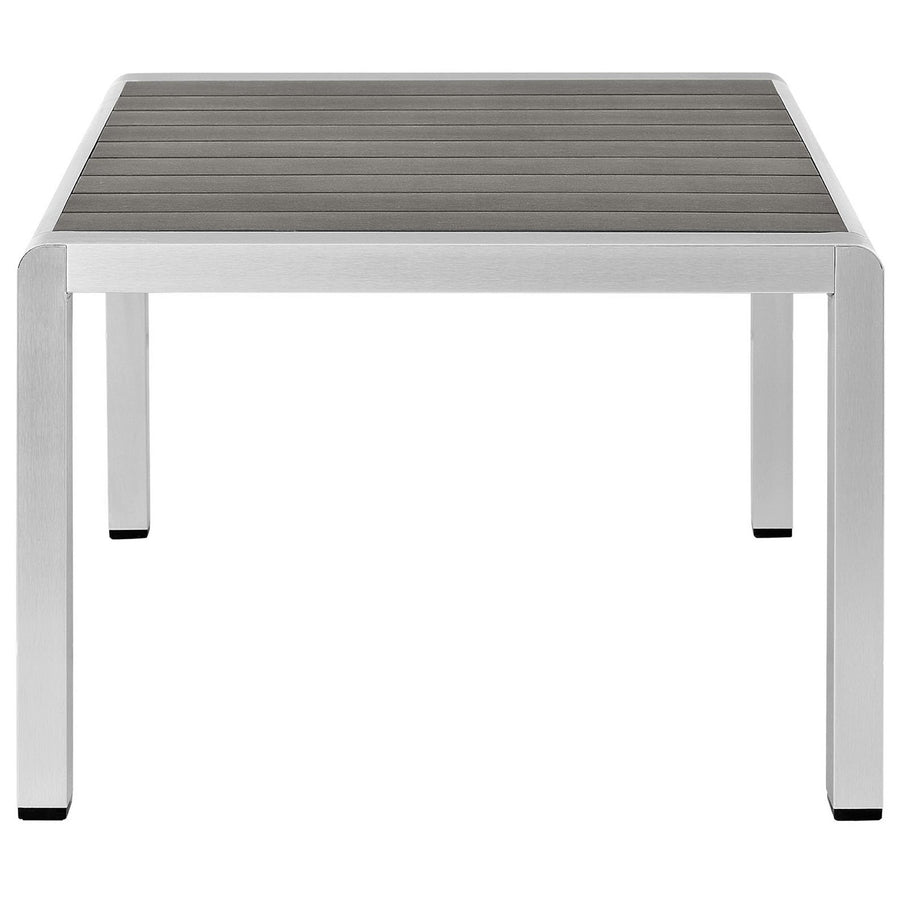 Marlow Outdoor Patio Aluminum Coffee Table in Silver Gray