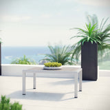Marlow Outdoor Patio Aluminum Coffee Table in Silver Gray