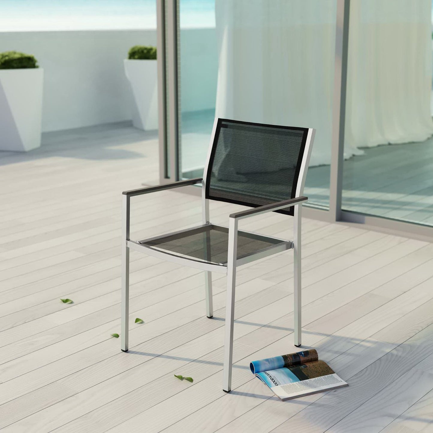 Shore Outdoor Patio Aluminum Dining Chair by Furniture For America