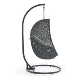 Cornice Outdoor Patio Swing Chair With Stand in Gray