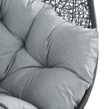 Cornice Outdoor Patio Swing Chair With Stand in Gray