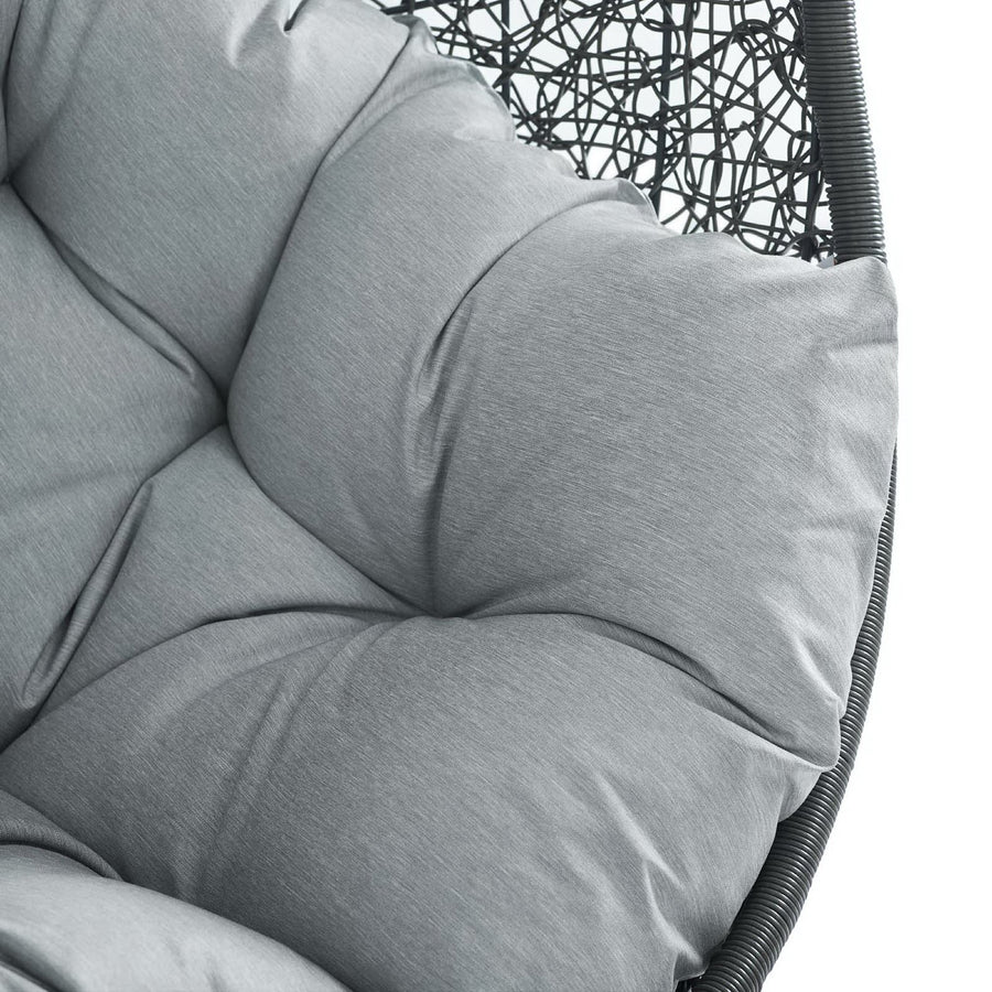 Cornice Outdoor Patio Swing Chair With Stand in Gray