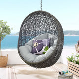 Cornice Outdoor Patio Swing Chair With Stand in Gray