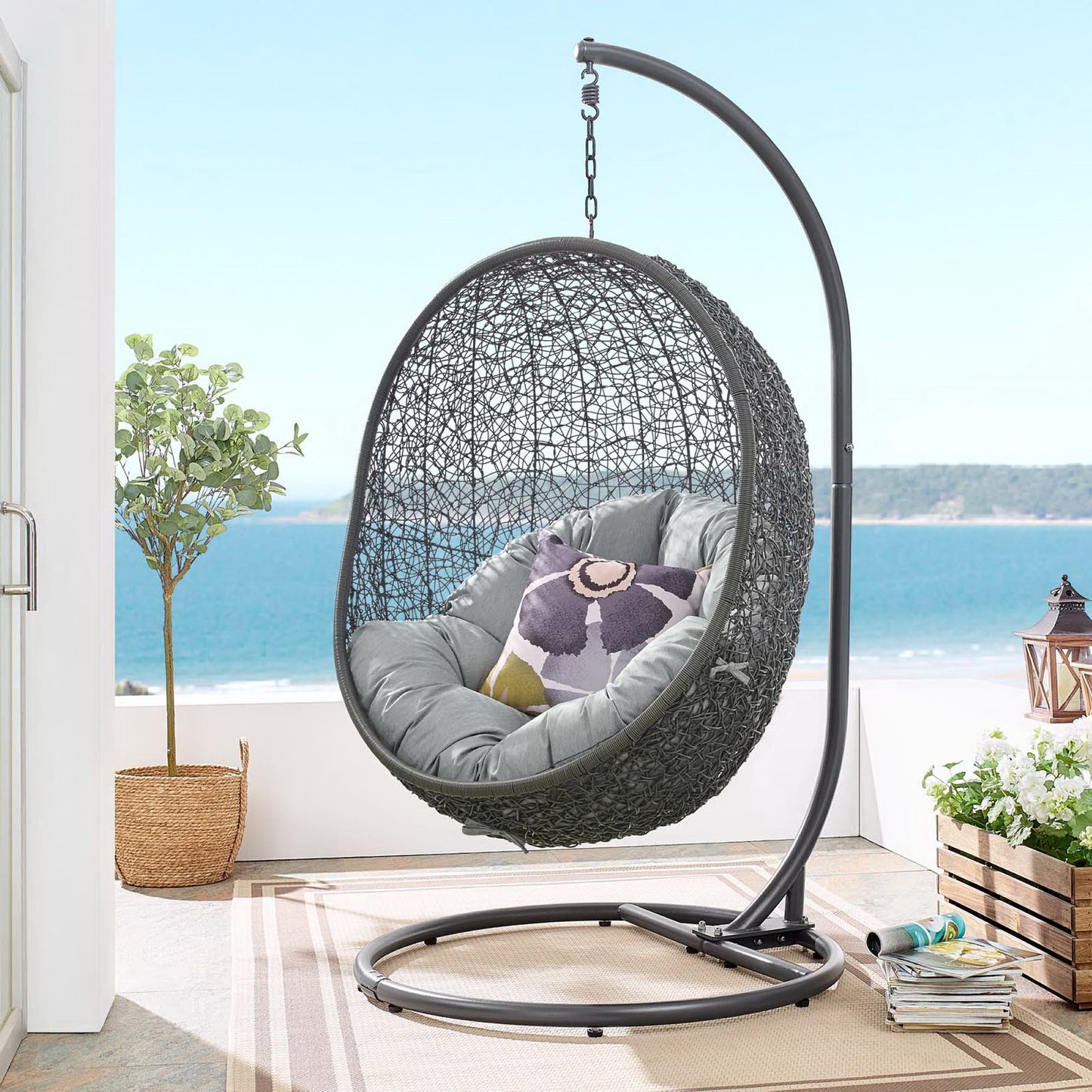 Hide Outdoor Patio Swing Chair With Stand by Furniture For America
