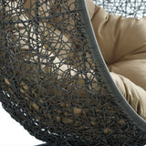 Cornice Outdoor Patio Swing Chair With Stand in Gray Mocha