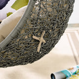 Cornice Outdoor Patio Swing Chair With Stand in Gray Mocha