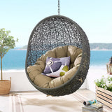 Cornice Outdoor Patio Swing Chair With Stand in Gray Mocha