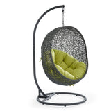 Cornice Outdoor Patio Swing Chair With Stand in Gray Peridot