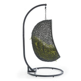 Cornice Outdoor Patio Swing Chair With Stand in Gray Peridot