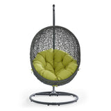 Cornice Outdoor Patio Swing Chair With Stand in Gray Peridot