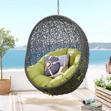 Cornice Outdoor Patio Swing Chair With Stand in Gray Peridot