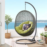 Cornice Outdoor Patio Swing Chair With Stand in Gray Peridot