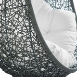 Cornice Outdoor Patio Swing Chair With Stand in Gray White