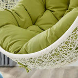 Cornice Outdoor Patio Swing Chair With Stand in White Peridot