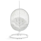 Cornice Outdoor Patio Swing Chair With Stand in White
