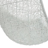 Cornice Outdoor Patio Swing Chair With Stand in White