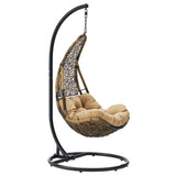 Mistral Wicker Rattan Outdoor Patio Swing Chair in Black Mocha