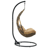 Mistral Wicker Rattan Outdoor Patio Swing Chair in Black Mocha