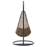 Mistral Wicker Rattan Outdoor Patio Swing Chair in Black Mocha
