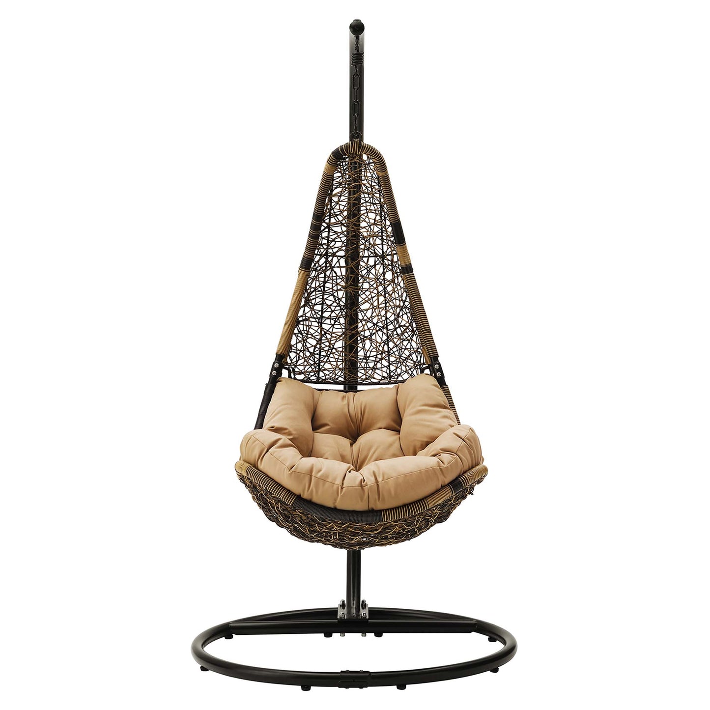 Mistral Wicker Rattan Outdoor Patio Swing Chair in Black Mocha