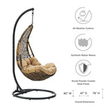 Mistral Wicker Rattan Outdoor Patio Swing Chair in Black Mocha