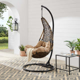 Mistral Wicker Rattan Outdoor Patio Swing Chair in Black Mocha