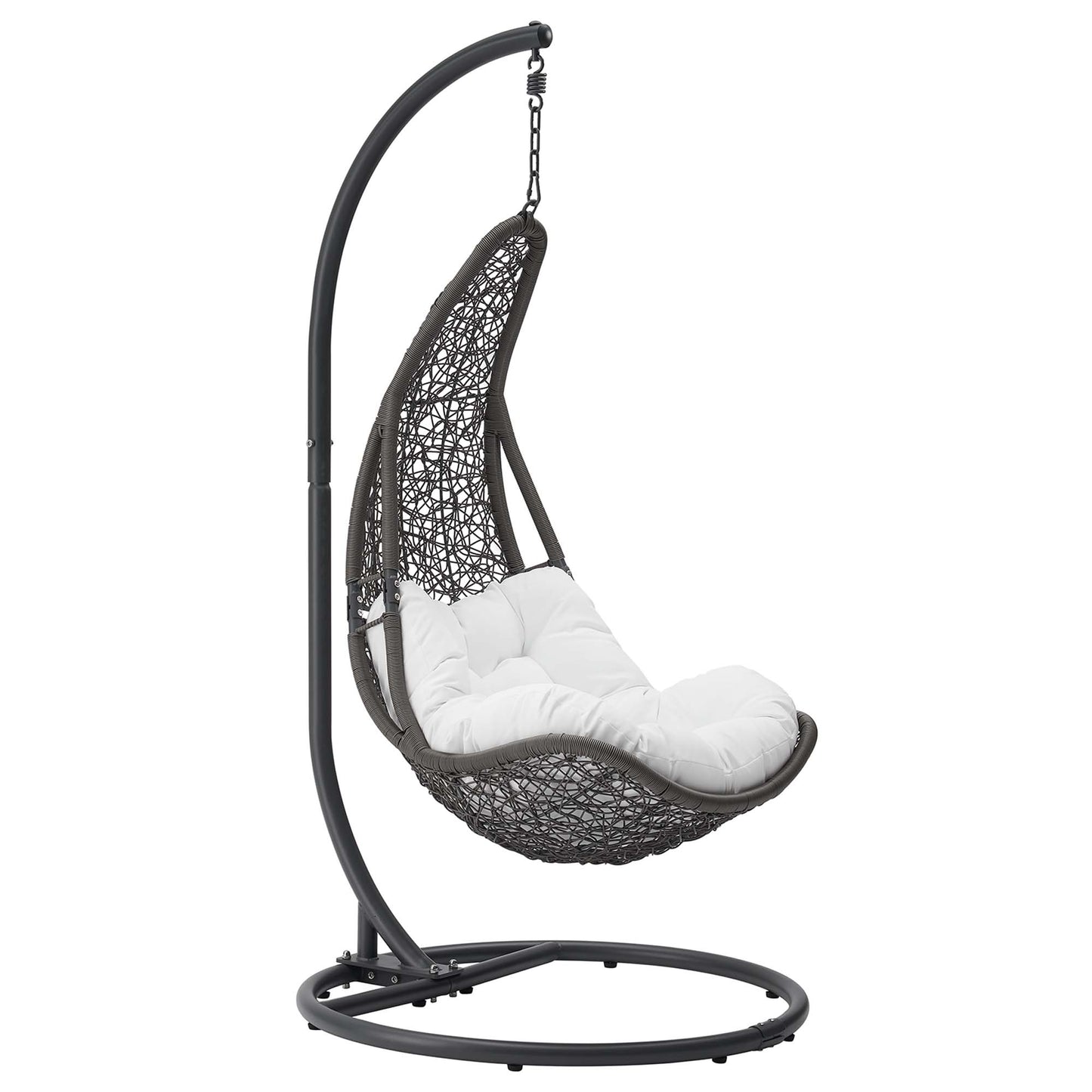 Mistral Wicker Rattan Outdoor Patio Swing Chair in Gray White