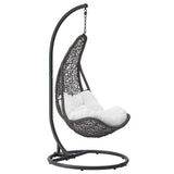Mistral Wicker Rattan Outdoor Patio Swing Chair in Gray White