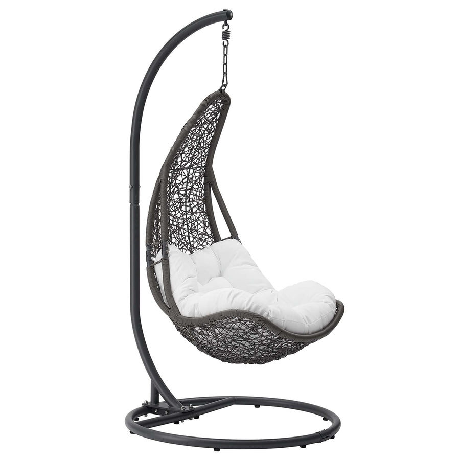Mistral Wicker Rattan Outdoor Patio Swing Chair in Gray White