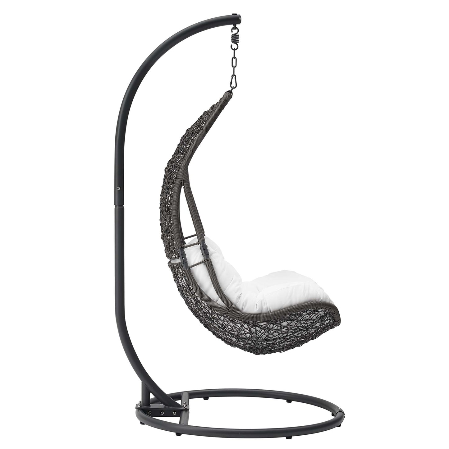 Mistral Wicker Rattan Outdoor Patio Swing Chair in Gray White