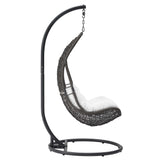 Mistral Wicker Rattan Outdoor Patio Swing Chair in Gray White